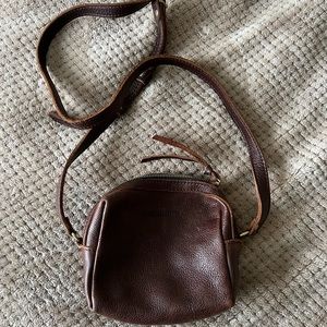 Portland Leather Mesa Mini Crossbody Bag in color Coldbrew